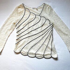 Ravel Vintage Lace Blouse - Medium, Off-White